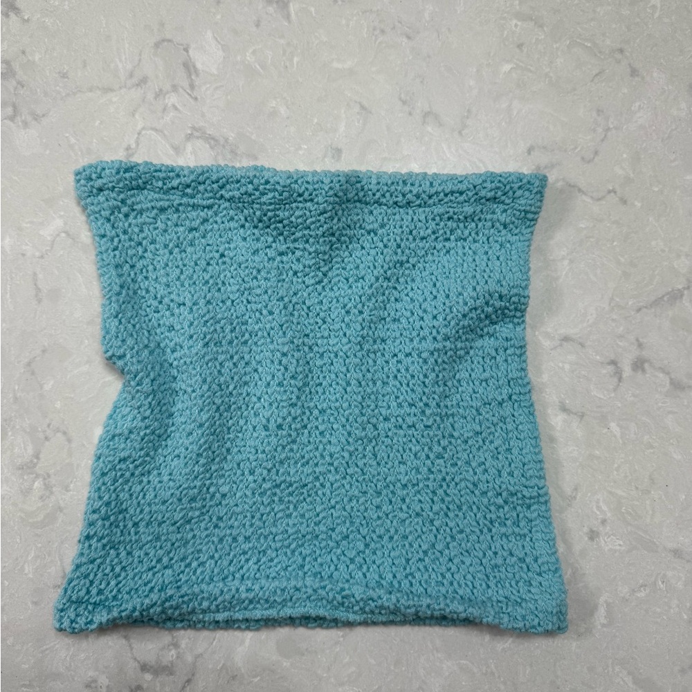 No Boundaries Light Blue Textured Tube Top